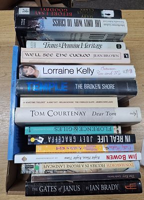 Box of approx 16 signed, first edition books, mainly hardback to include Loraine Kelly, Mary 