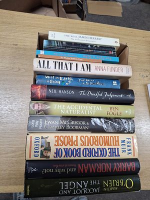Box of approx 12 signed, first edition books, mainly hardback to include Barry Norman, Ben 