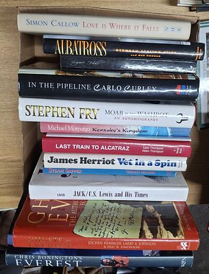 Box of approx 17 signed, first edition books, mainly hardback to include Stanley Mortenson 