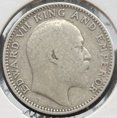 King Edward VII Half Rupee 1907 Calcutta mint Extra fine.