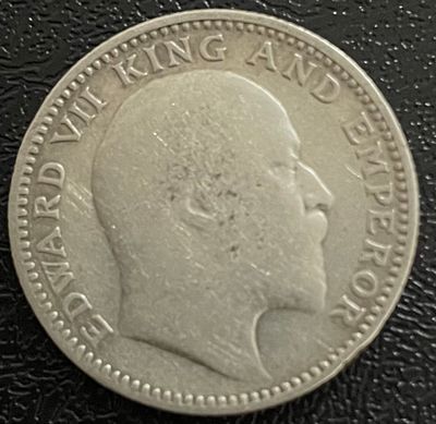 King Edward VII Half Rupee 1909 Extra fine.