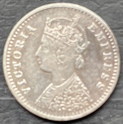 Victoria Empress, Silver, 2 Annas, 1897(B Incused), Rare