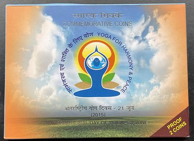 International Day of Yoga Proof Set (Rs.100, Rs.10) Mumbai Mint