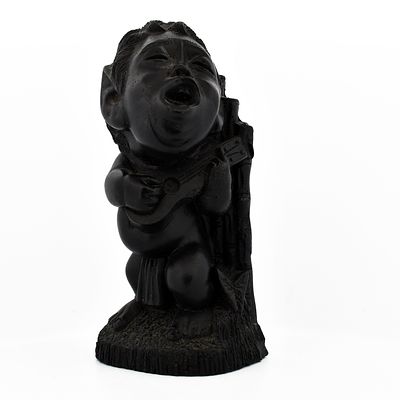 Vintage Hawaiian Singer Statue Figural Resin. AB550 Charming vintage Hawaiian resin sculpture 
