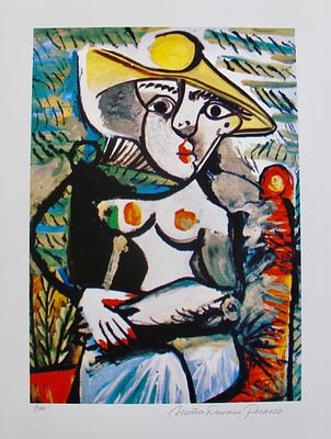 Pablo Picasso HALF NUDE LADY Estate Signed Limited. Pablo Picasso “Half Nude Lady” Limited 