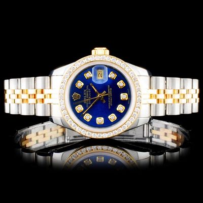 Rolex DateJust Ladies Diamond Wristwatch. Estimated Retail Replacement Value: $14,000.00 Ref: 