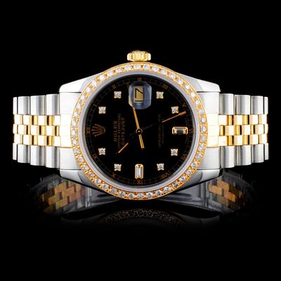 Rolex DateJust YG/SS 1.50ct Diamond 36mm Watch. Estimated Retail Replacement Value: $20.250.00 