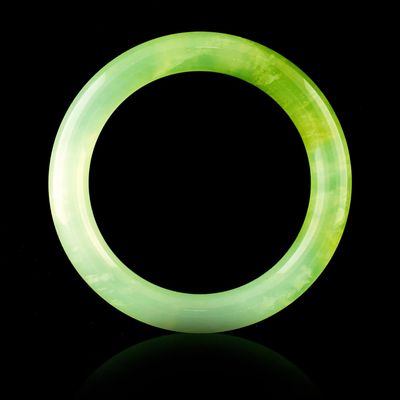 Chinese Fine Jadeite Green Bangle. Estimated Retail Replacement Value: $18,300.00 Ref: WAG14501 