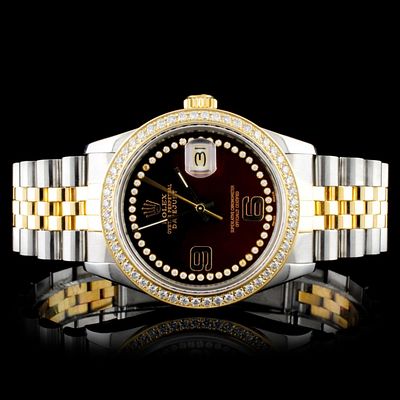 Rolex YG/SS DateJust Diamond Wristwatch. Estimated Retail Replacement Value: $17,900.00 Ref: 