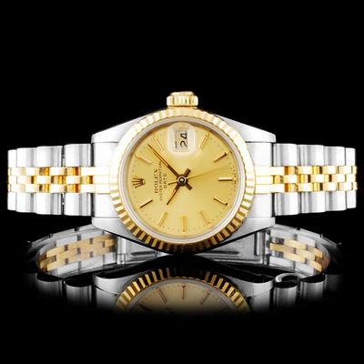 Rolex YG/SS DateJust Ladies Champagne Wristwatch. Estimated Retail Replacement Value: $7,100.00 