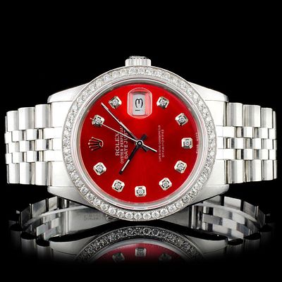 Rolex SS 36MM DateJust Diamond Wristwatch. Estimated Retail Replacement Value: $17,150.00 Ref: 