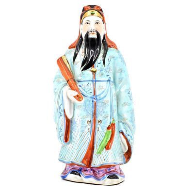 Vintage Chinese Porcelain Official Figure Gilt. Vintage Chinese porcelain figural sculpture 