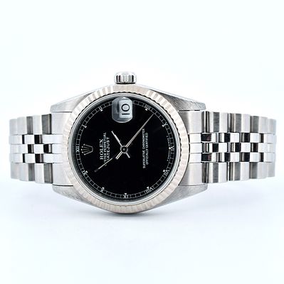 Rolex DateJust SS Black Index 31 Mid-Size Watch. Rolex DateJust 31mm Stainless Steel Black Dial 