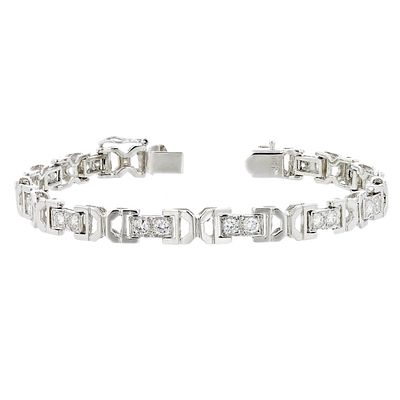 14K White Gold 2.00ctw Diamond Bracelet A refined diamond bracelet crafted in solid 14K white 