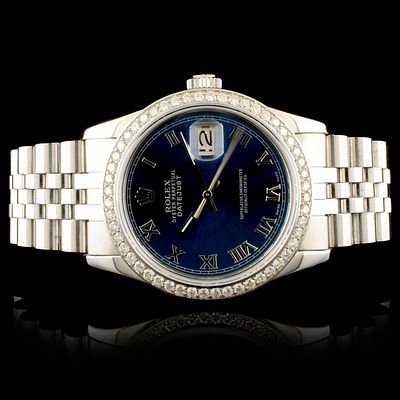 Rolex DateJust 1.35ct Diamond 36MM Wristwatch. Estimated Retail Replacement Value: $23,500.00 