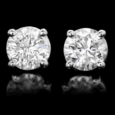 14k White Gold 1.50ct Diamond Earrings. Ref: BEL8800 Retail: $8,600.00 Metal: 14k Solid White 
