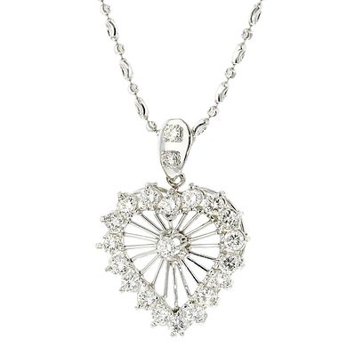 18K White Gold 3.30ctw Diamond Heart Pendant. Estimated Retail Replacement Value: $20,850.00 