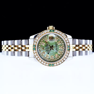 Rolex DateJust YG/SS 1.00ct Diamond 26 Wristwatch. Estimated Retail Replacement Value: $17 