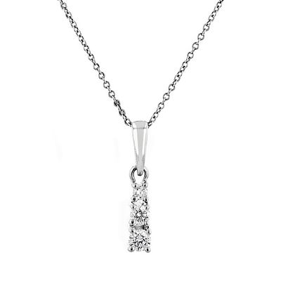14K White Gold 0.20ctw Diamond Drop Pendant. Estimated Retail Replacement Value: $2,681.00 Ref: 