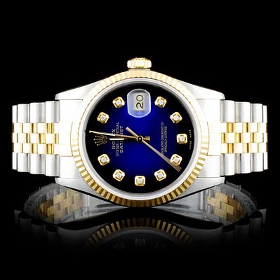 Rolex Two-Tone 36MM DateJust Diamond Wristwatch. Estimated Retail Replacement Value: $12,250.00 
