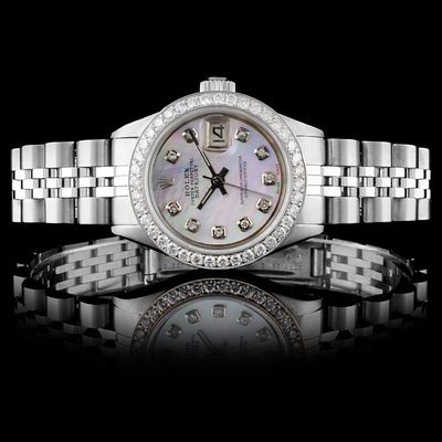 Rolex SS DateJust Ladies Diamond Wristwatch. Estimated Retail Replacement Value: $28,800.00 Ref: 