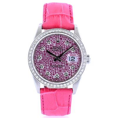 Rolex DateJust Diamond Pink Jubilee 36MM Wristwat. Estimated Retail Replacement Value: $22 