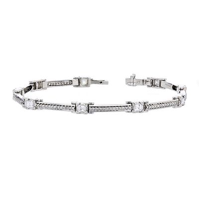 18K White Gold 0.90ctw Diamond Bracelet. Estimated Retail Replacement Value: $19,950.00 Ref: 