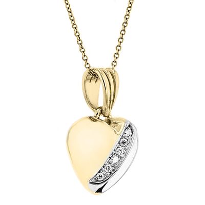 14K Yellow Gold 0.30ctw Diamond Heart Pendant. 14K Two-Tone Gold 0.20ctw Diamond Heart Pendant 