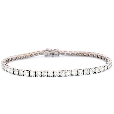 14K White Gold 6.80ct Diamond Tennis Bracelet. 14K White Gold 6.80ctw Diamond Tennis Bracelet An 