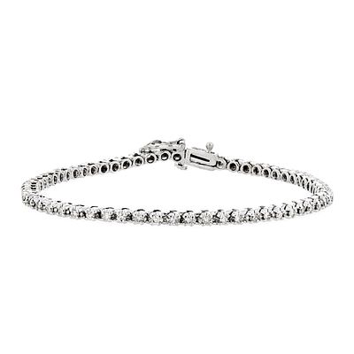 14K White Gold 0.40ctw Round Diamond Tennis Bracel. Estimated Retail Replacement Value: $4 