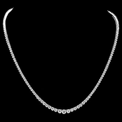 18k White Gold 9.00ct Diamond Necklace. This solid 18K white gold necklace is set with diamonds 