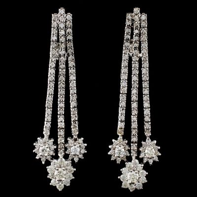 14K White Gold 3.50ctw Diamond Earring. Estimated Retail Replacement Value: $16,000.00 Ref: 