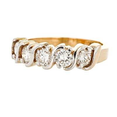14K Yellow Gold 1.20ctw Diamond Band. Estimated Retail Replacement Value: $13,154.00 Ref: 