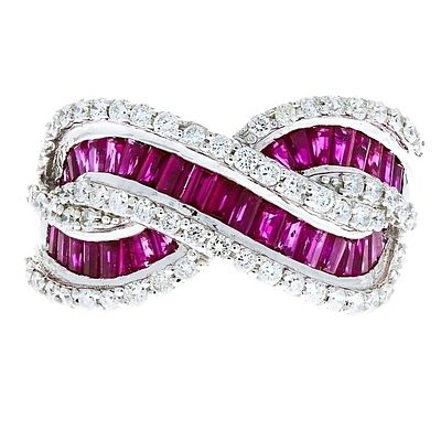 18K White Gold 3.00ct Ruby & 1.10ctw Diamond Ring. Estimated Retail Replacement Value: $9,985.00 