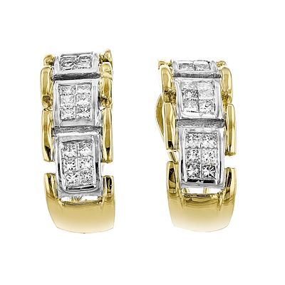 18K Yellow Gold 1.10ctw Diamond Earrings. Estimated Retail Replacement Value: $6,840.00 Ref: 