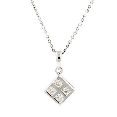 14K White Gold 0.20ctw Diamond Pendant. Estimated Retail Replacement Value: $3,420.00 Ref: 