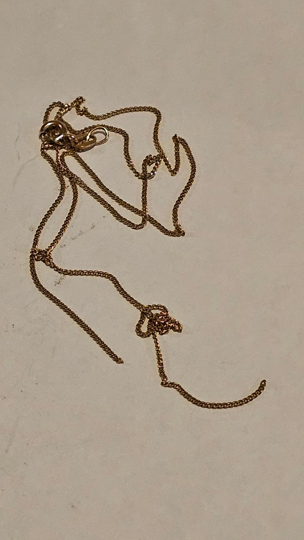 Lot 203: 14 Carat Gold Fine Link Chain Necklace, Scrap 1.4g