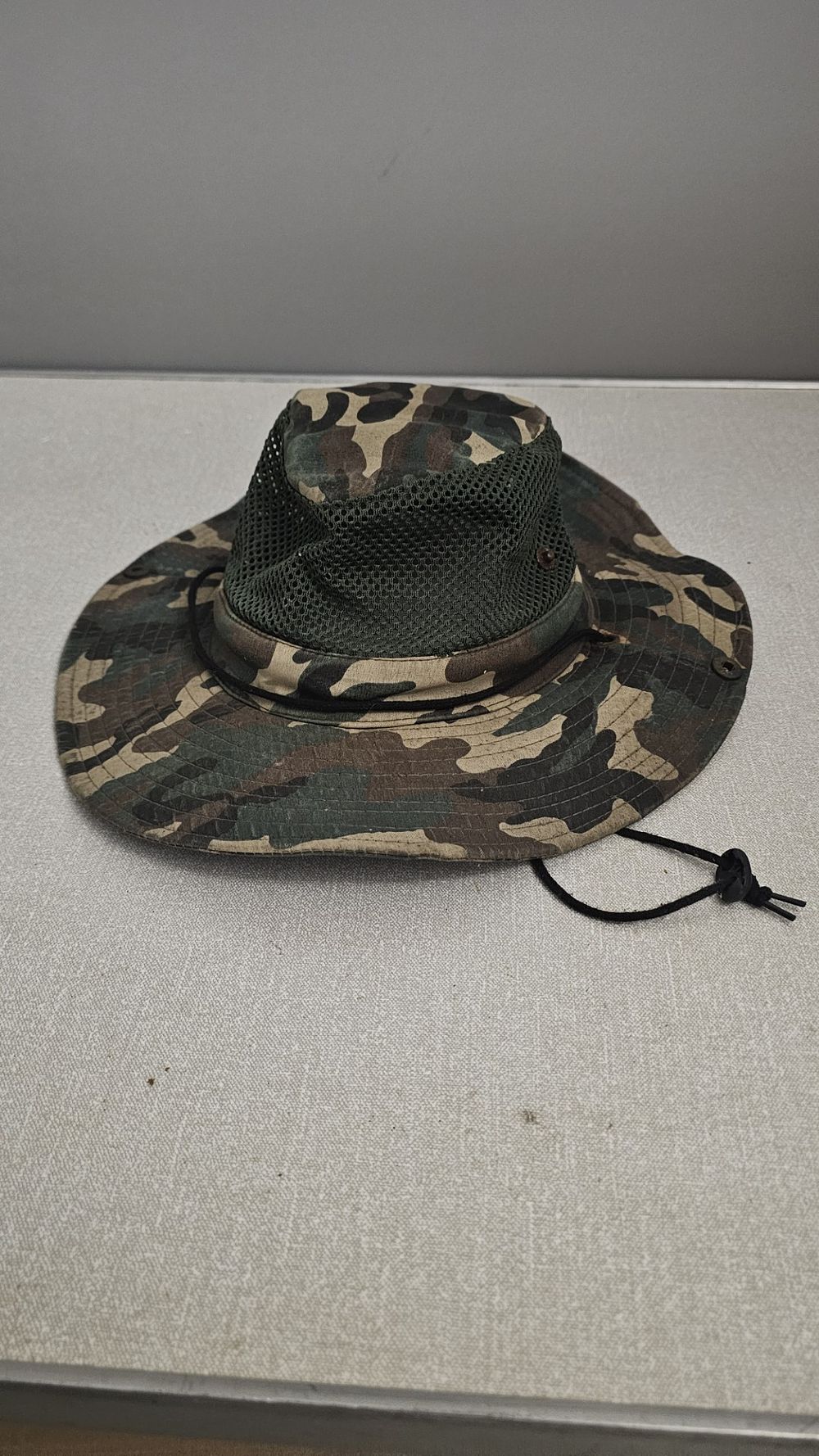 Lot 262: A Woodland Camouflage Boonie Style Outdoor Hat with Mesh Crown
