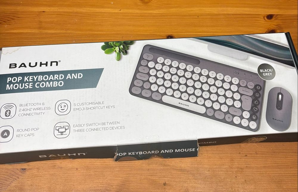 Lot 241: Bauhn Pop Wireless Keyboard and Mouse Combo in Black and Grey