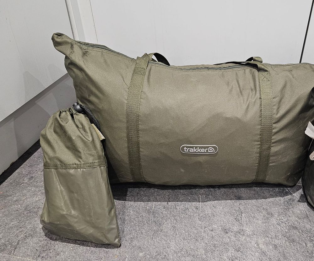 Lot 263: Trakker Tempest Bivvy Overwrap with Groundsheet and Pegs, Never Seen the Bank