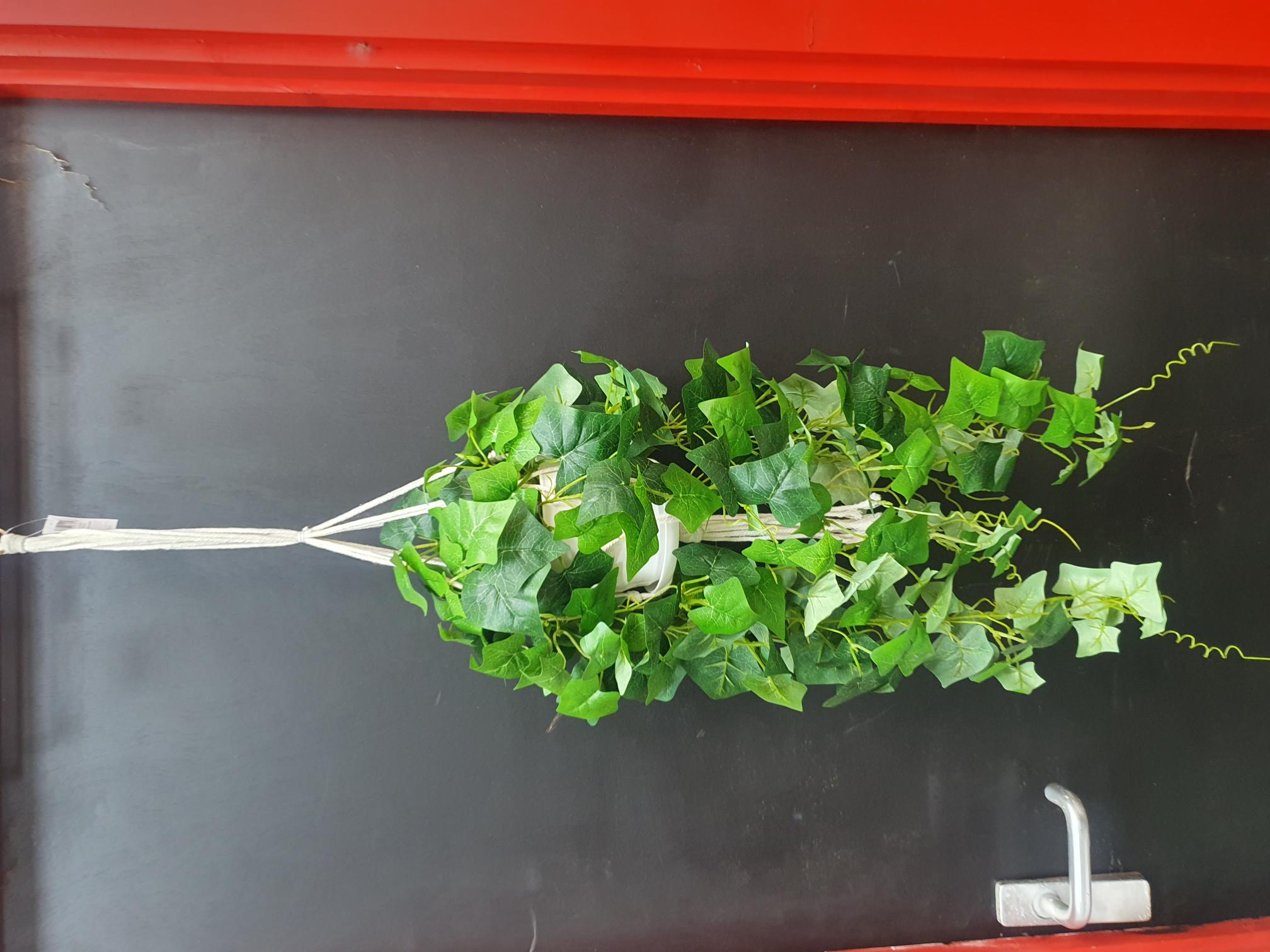 Nordic Hanging Greenery Artificial Ivy Plant in Macramé Hanger