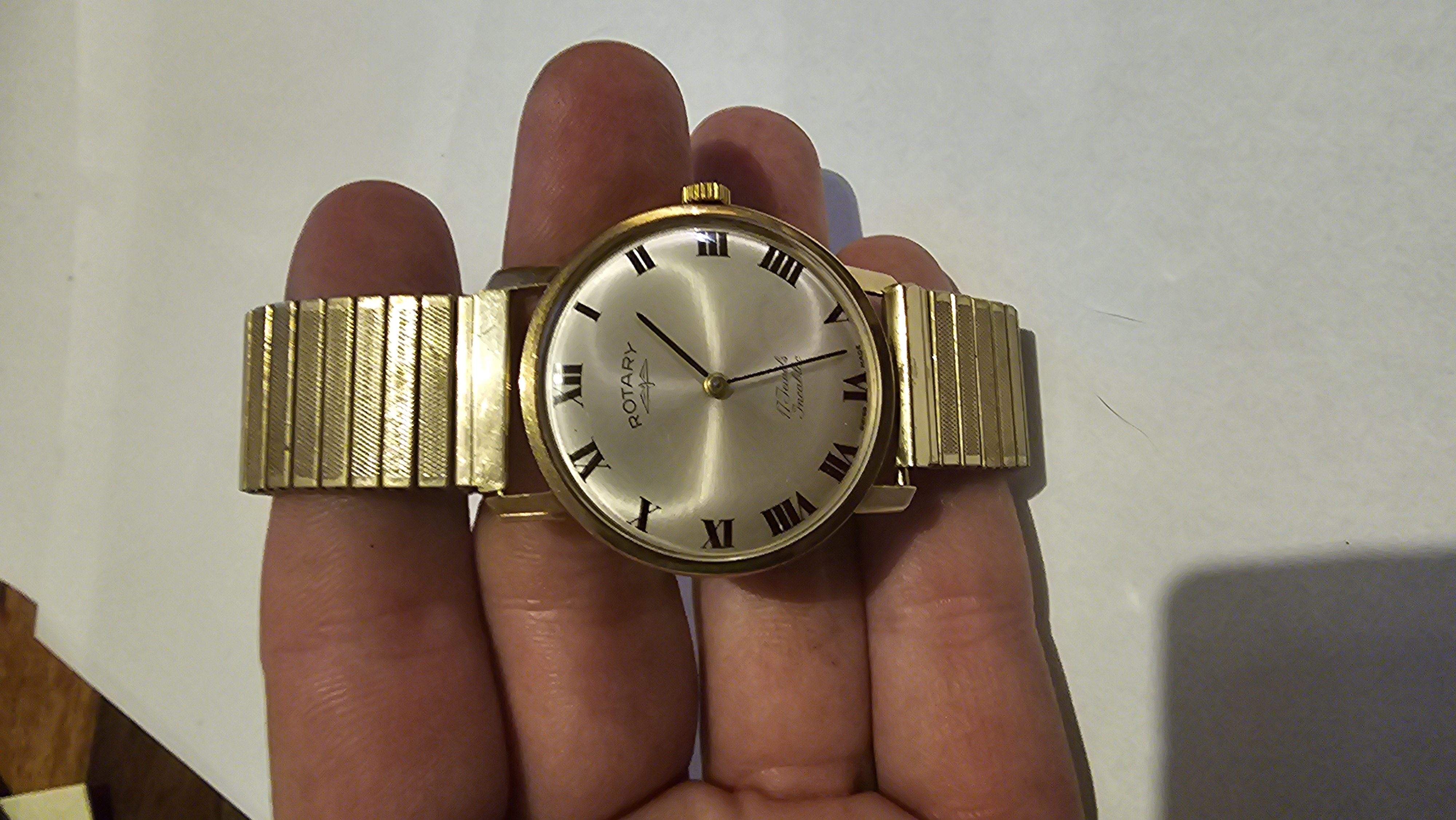 Vintage Rotary 17 Jewels Gold-Tone Manual Wind Wristwatch