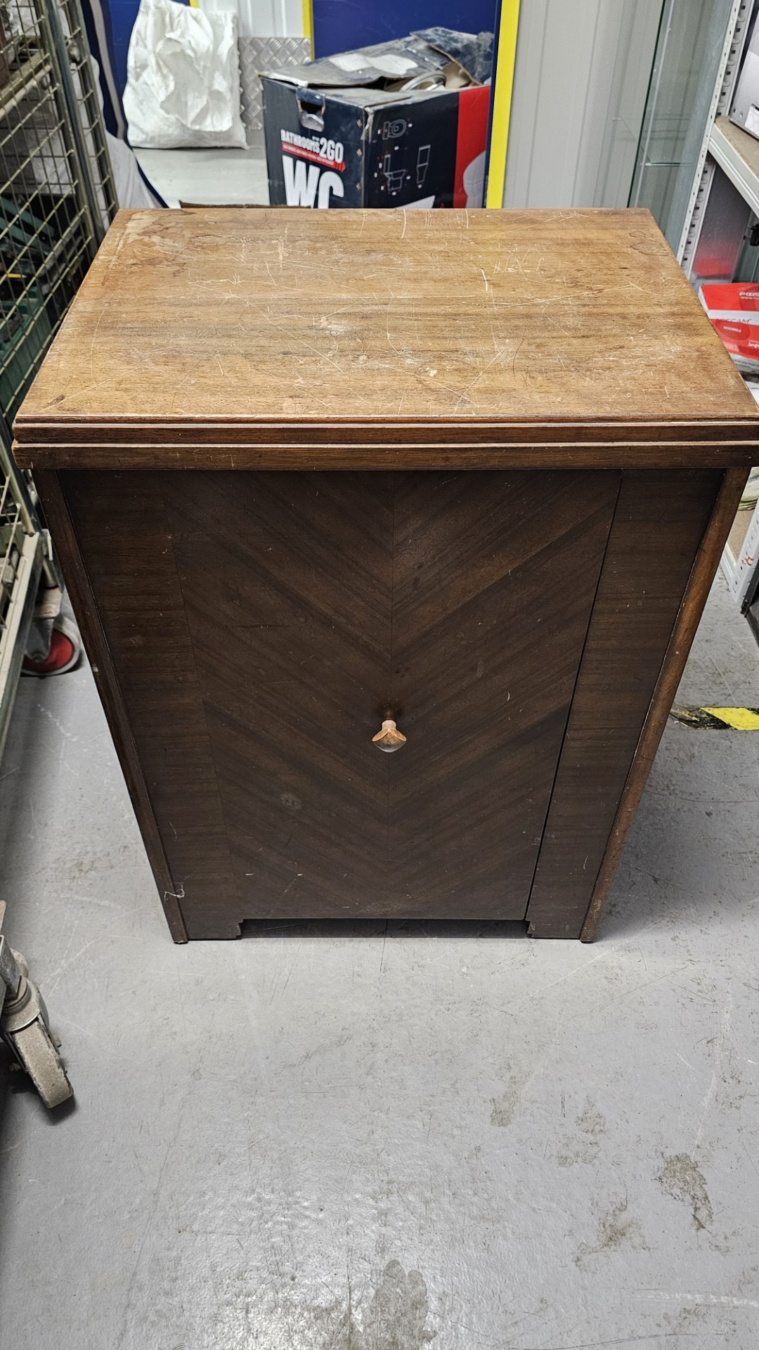 Art Deco Walnut Veneered Sewing Machine Cabinet