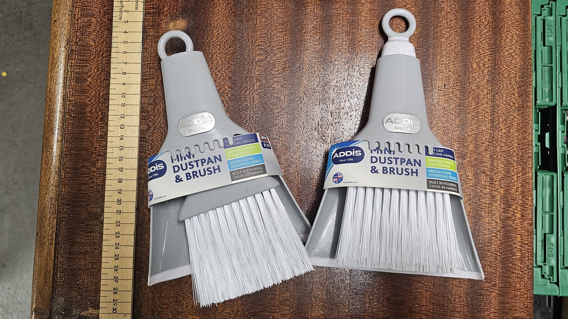 A Pair of Addis Mini Dustpan and Brush Sets, New