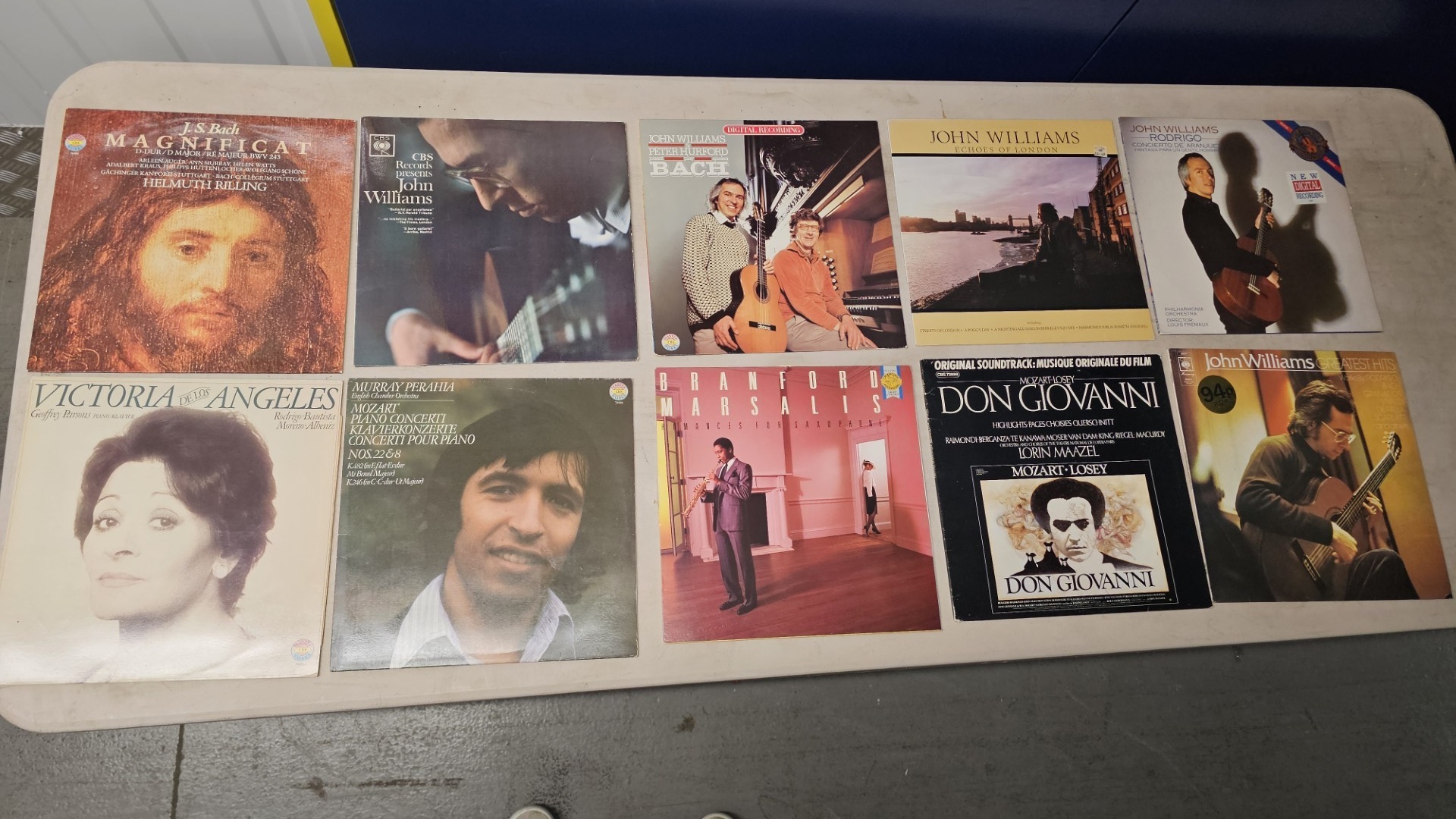 A Collection of 10 Vinyl LP Records Featuring Classical Music and Classical Guitar