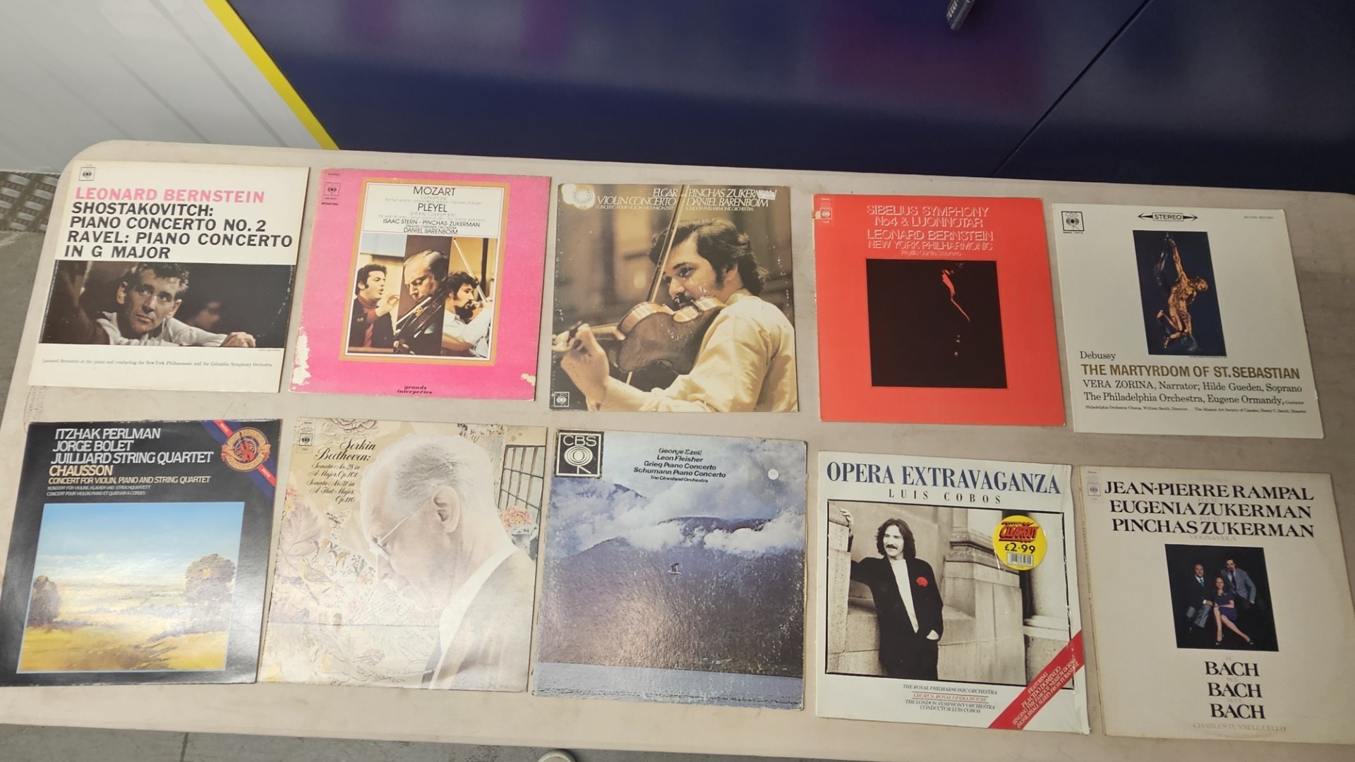 A Collection of 10 Classical Music Vinyl LP Records including CBS Masterworks and Columbia Labels