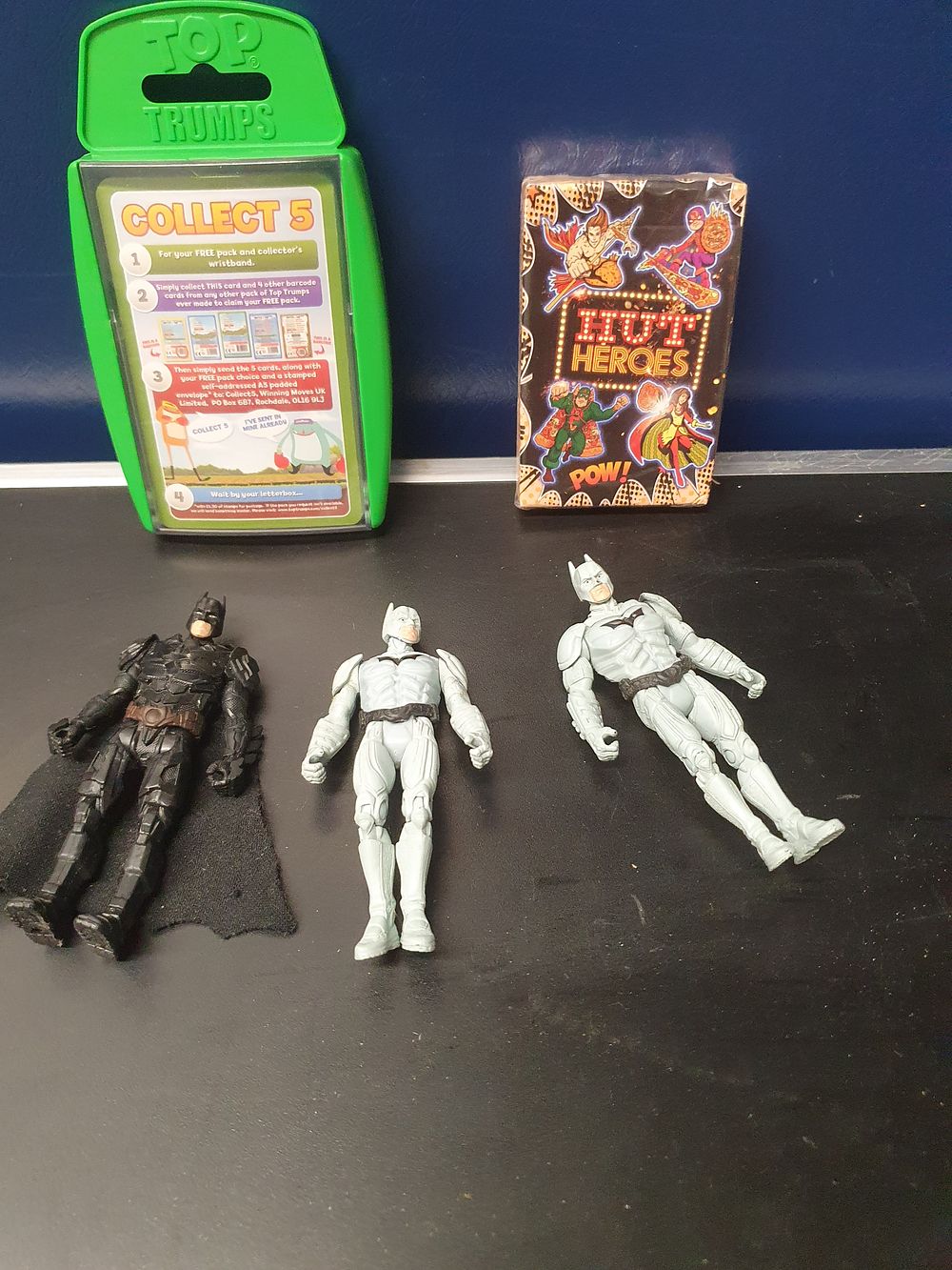 Lot 182: A Collection of Batman Action Figures and Character Card Games, Ninja Turtles Top Trumps