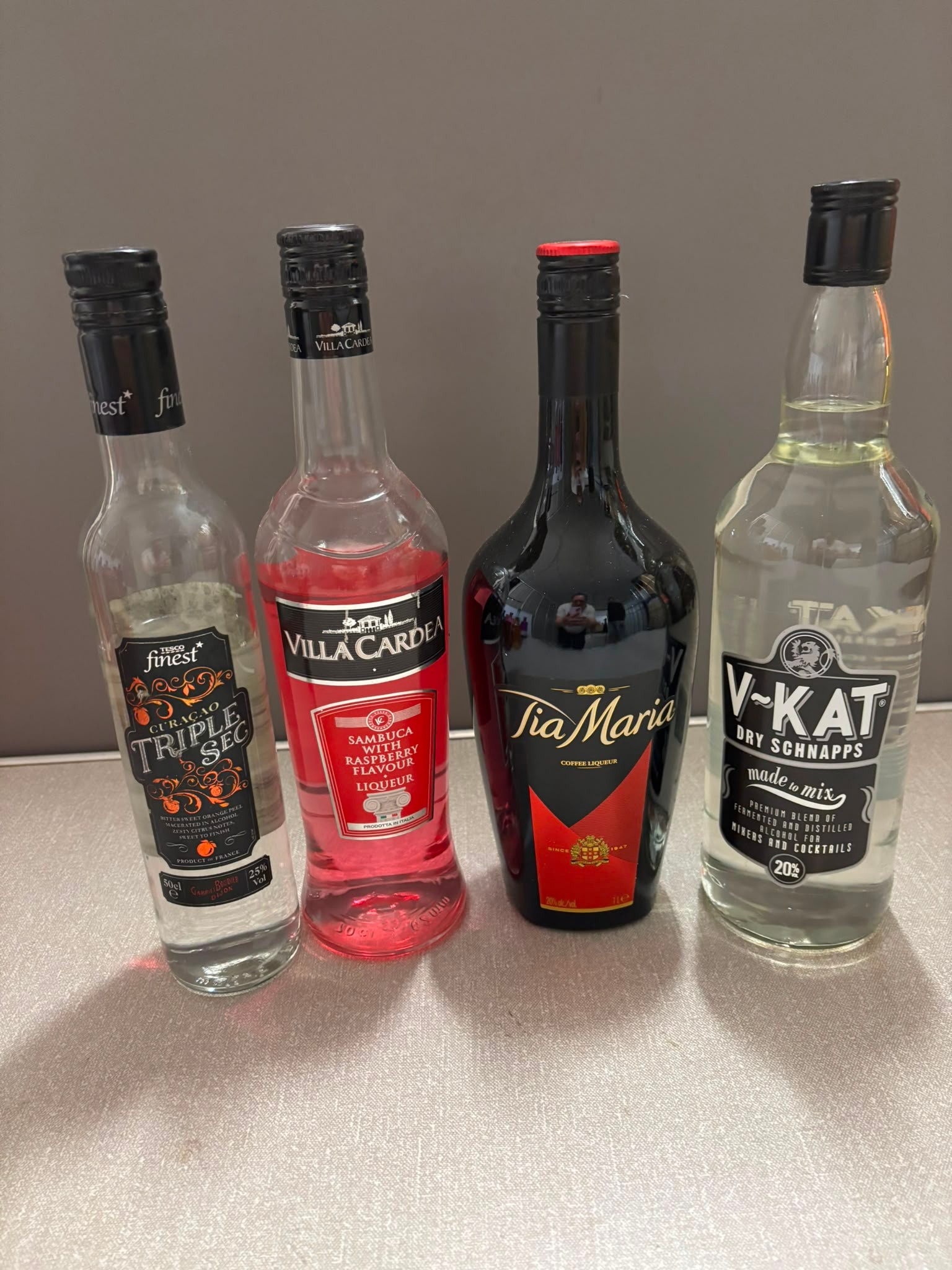 Four Bottles of Assorted Liqueurs and Spirits including Tia Maria and Villa Cardea