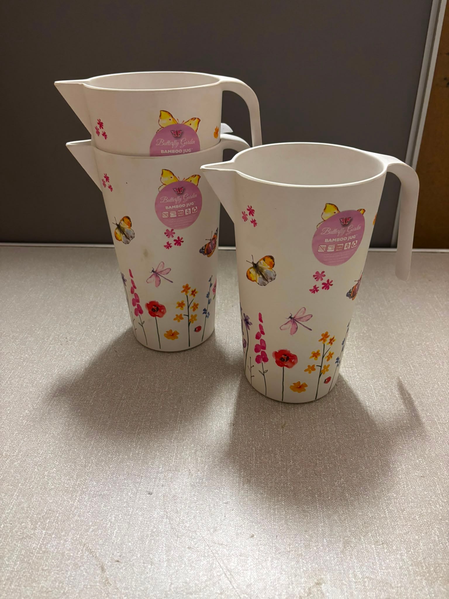 A Trio of New Butterfly Garden Bamboo Jugs