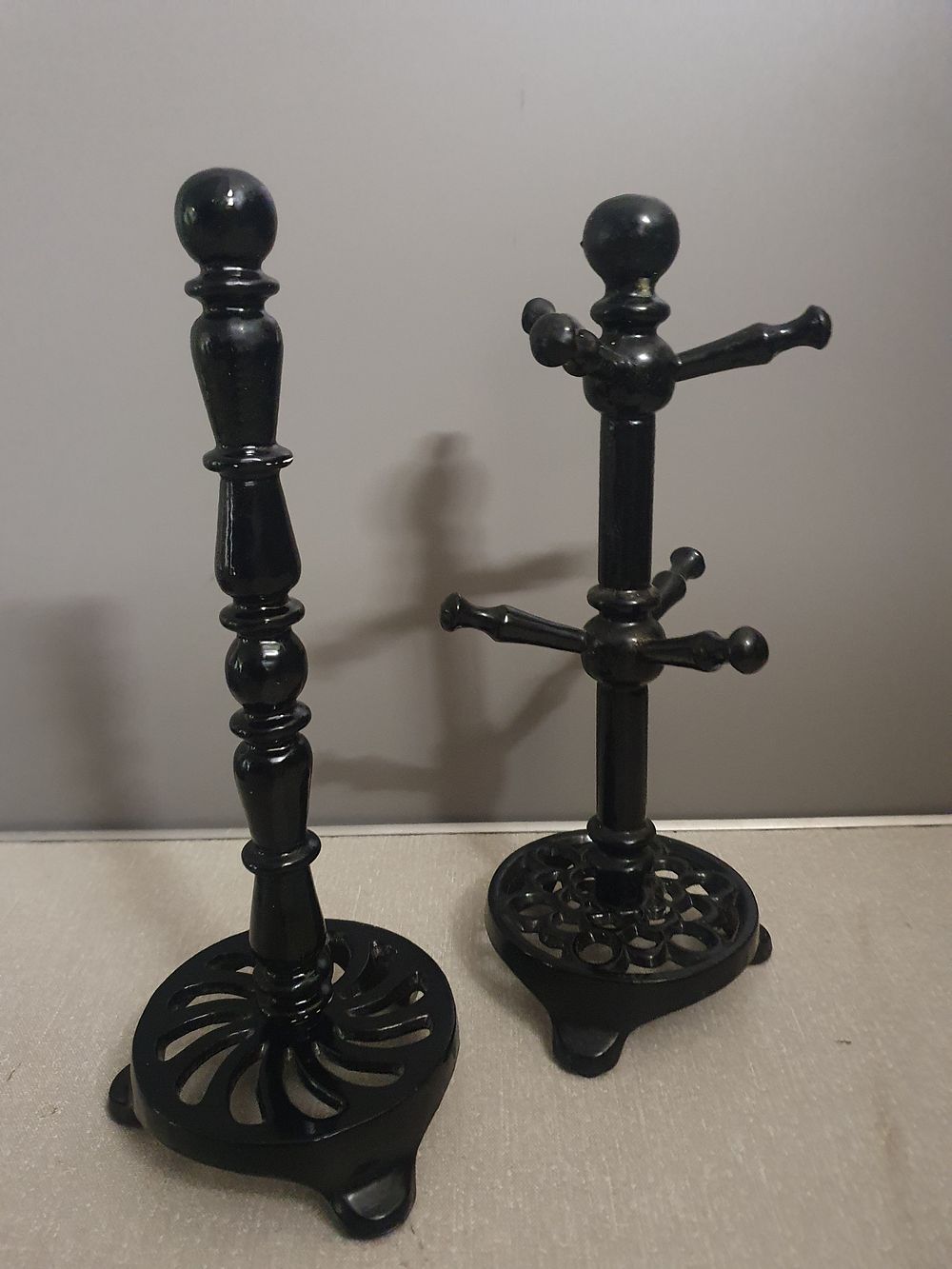 Lot 213: Two Victorian Style Black-Painted Cast Iron Kitchen Accessories